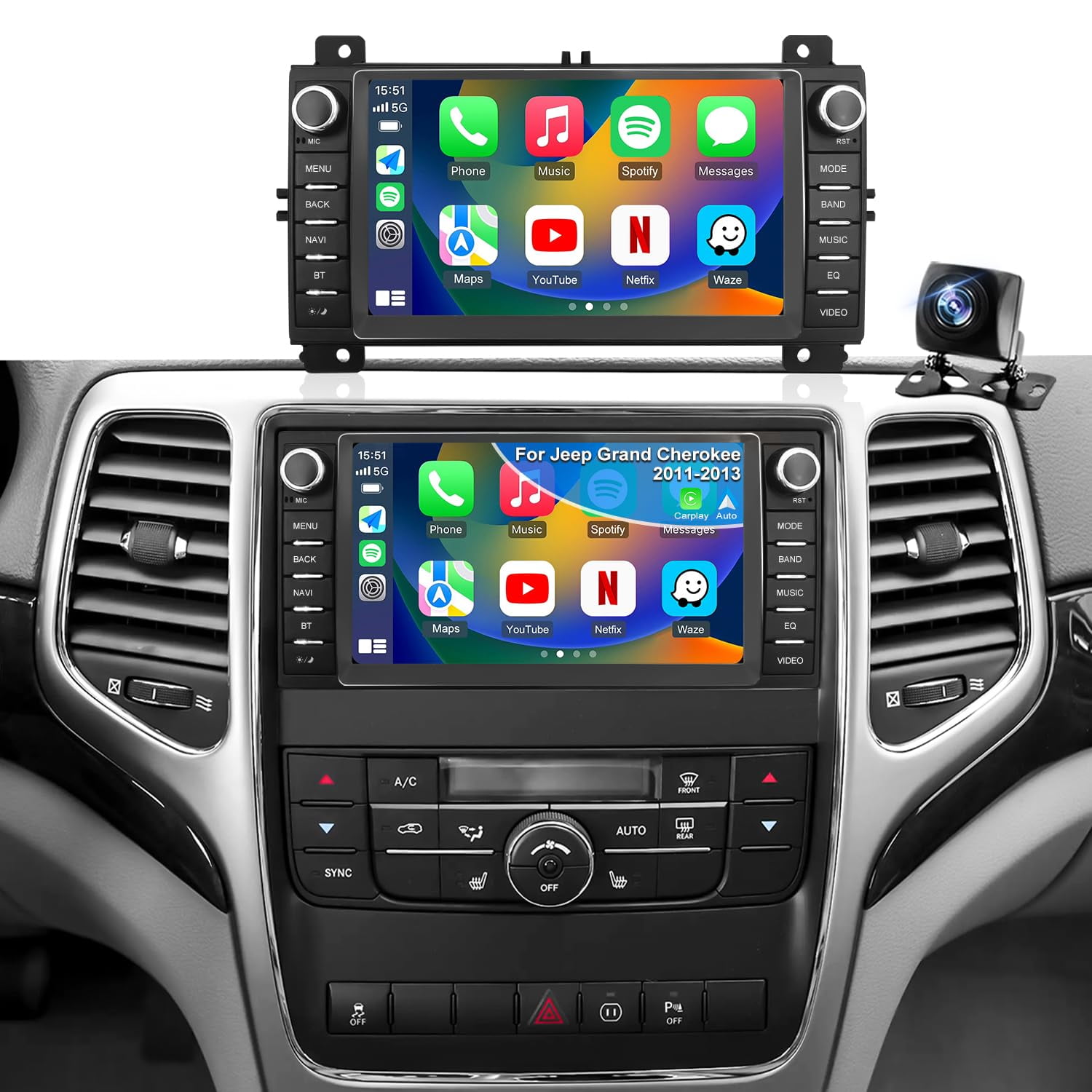 Icarsepton - Actualización De Radio De Coche 5g/wifi Para Jeep Grand Cherokee 2011-2013