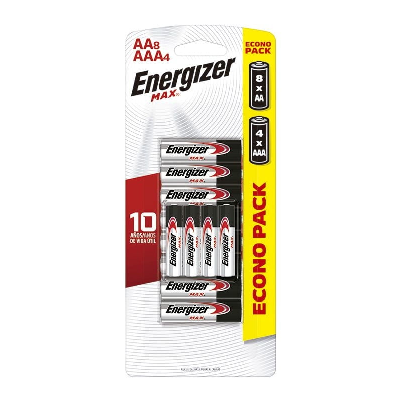 Energizer - Pack De Pilas Alcalinas 8 Aa Más 4 Aaa