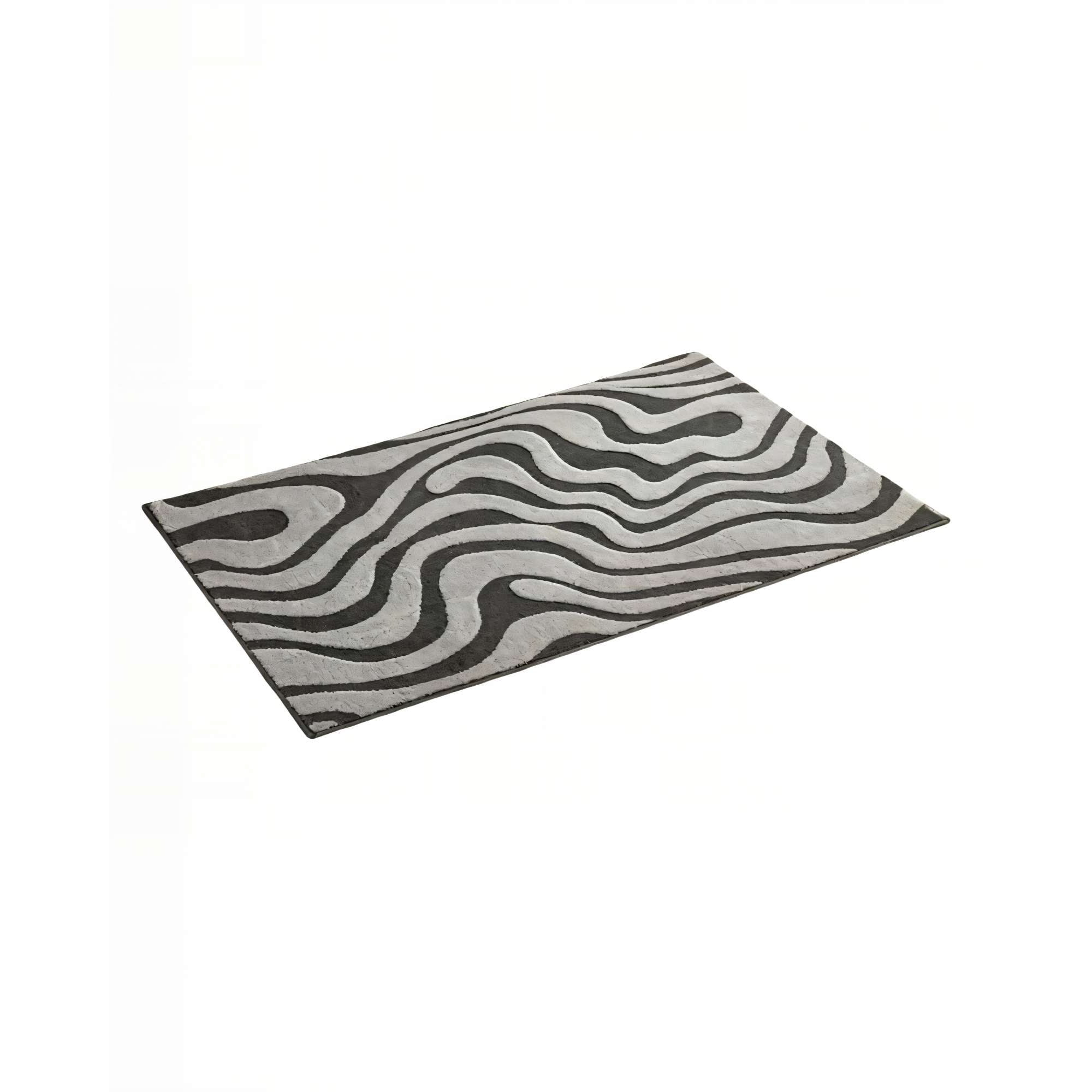 Genérico - Alfombra Con Diseño De Cebra 80cmx120cm Bicolor