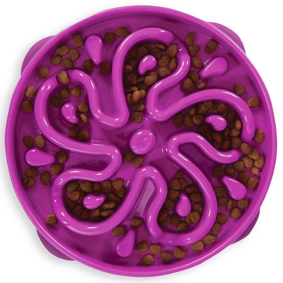 Comedero para perros Slow Feeder Outward Hound Fun Feeder Slo Bowl, color morado