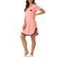 thumbnail image 4 of INSPIRE CHIC Vestido de Dormir para Mujer con Estampado de Corazones, Cuello en V, Manga Corta, Ribete de Encaje, Talla M, Rosa Claro, 4 of 6