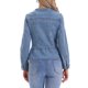 thumbnail image 3 of INSPIRE CHIC Chaqueta de Mezclilla para Mujer sin Cuello con Dobladillo Peplum, Botones, Manga Larga, Azul Claro, Talla M, 3 of 6