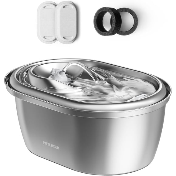 PETLIBRO Stainless Steel Cat Water Fountain, 101 oz (3 L), automática