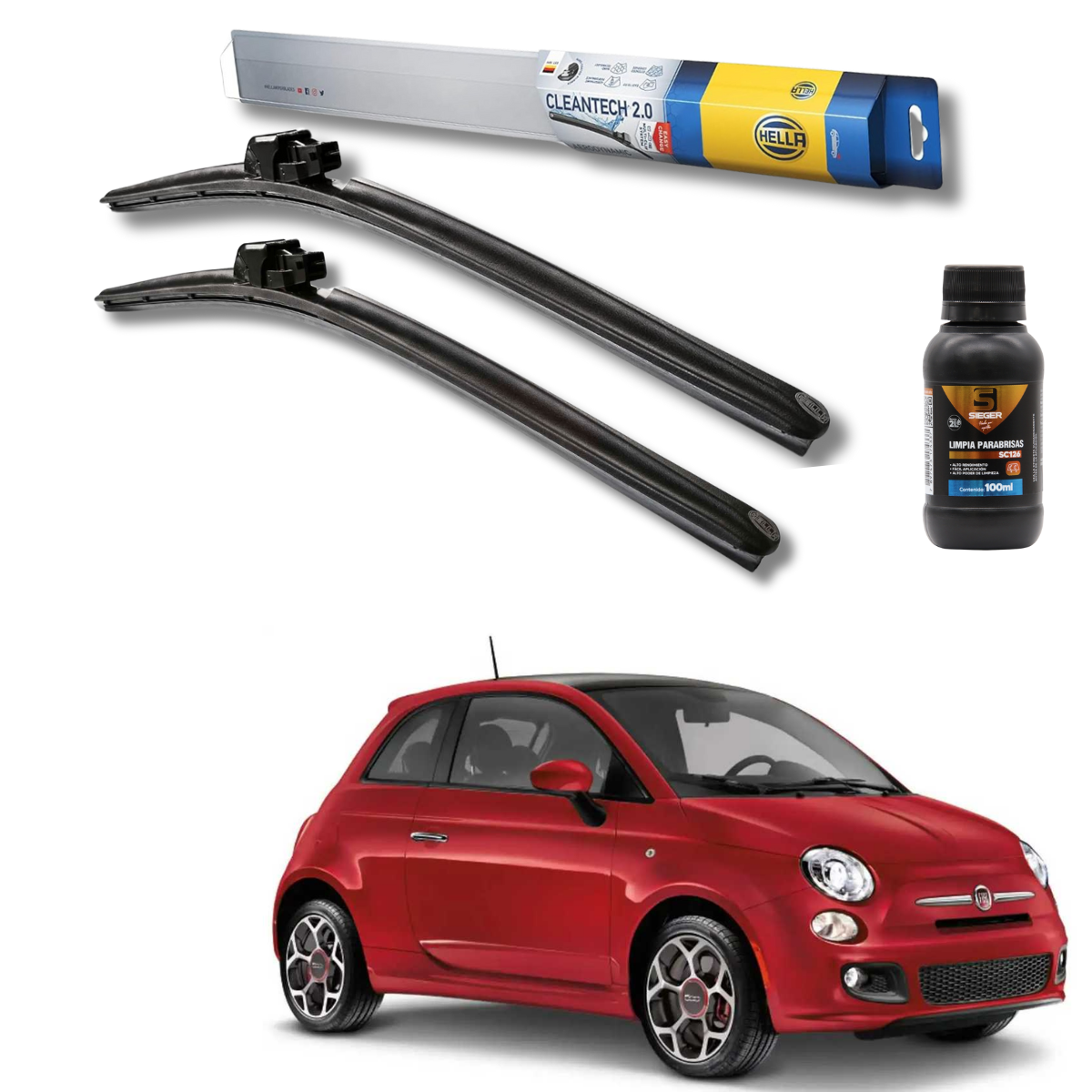 Plumillas Hella Cleantech Para Fiat 500 2010-2022