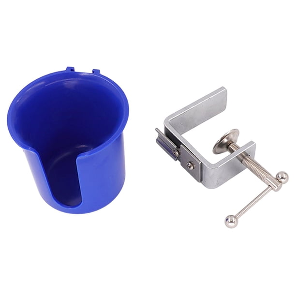 Portavasos Portátil Con Clip Para Borde De Mesa, Accesorio De Escritorio Para Café Y Juegos, Color Azul, Diámetro De 9,8 Cm.