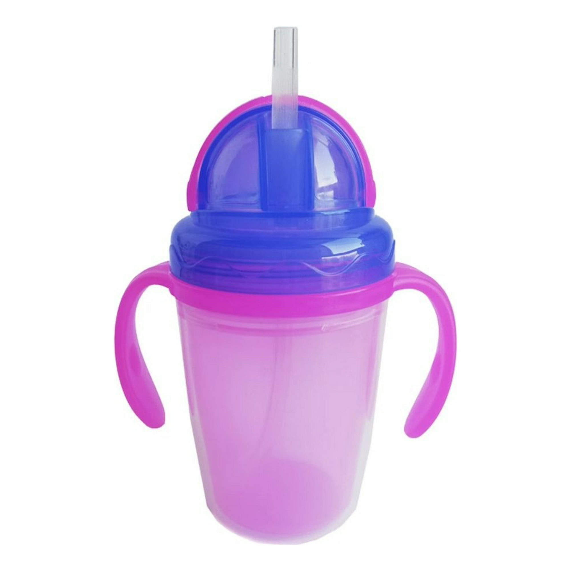 Genérico - Set 2 Vasos Con Asa Agarre Antiderrame Pajilla Bebe Lau