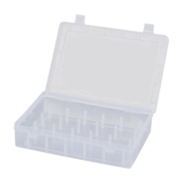 Caja de Almacenamiento de Hilo de Coser, Contenedor Organizador de Hilo de Bordar Vacío Transparente, Bolsa de Transporte para Bobinas de Bordado de C 24 ejes