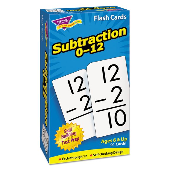 Flash Cards Trend Enterprises Sustraction 0-12 Skill 91 cartas