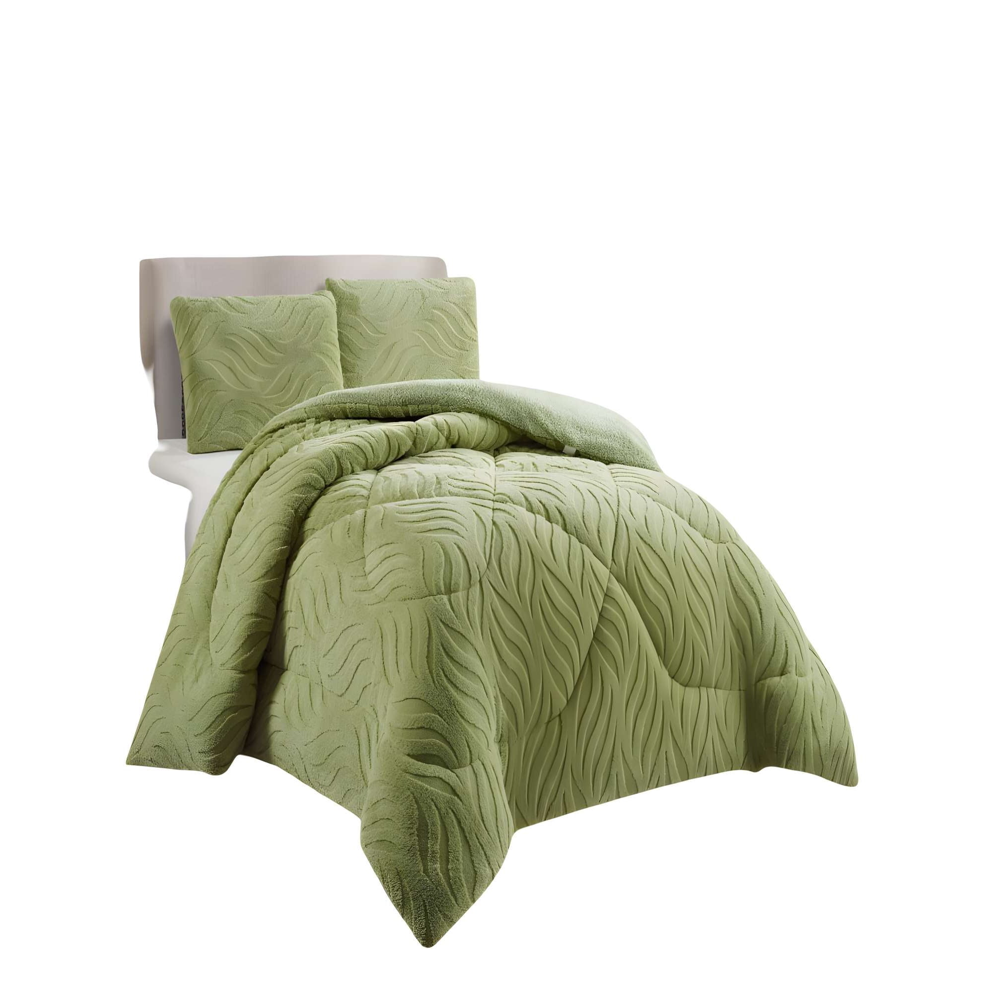 Genérico - Cobertor Sherpa Texturizado Rb King Verde