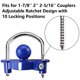 thumbnail image 4 of Funmit 1 unidad de candado universal para bola de enganche de remolque, azul, 2 llaves, 4 of 7
