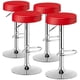 thumbnail image 1 of Taburetes de bar COSTWAY, modernos, giratorios, sin respaldo, piel sintética, color rojo, 1 of 3