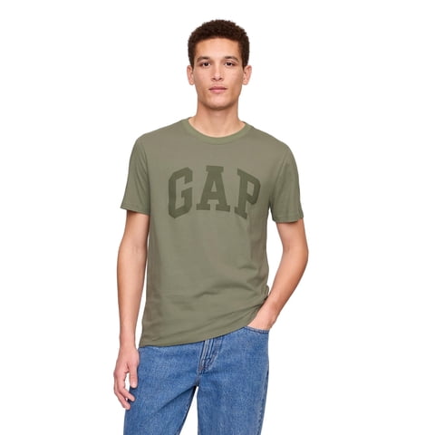 Camiseta Gap Everyday Soft Logo Para Hombre, Color Verde, Talla Xxl