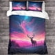 thumbnail image 3 of Funda nórdica con diseño de ciervo en 3D, suave, cómoda y transpirable, con diseño de animales salvajes. Funda de edredón para niñas y niños con almohada, 3 piezas, suave., 3 of 3