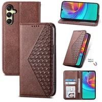 Funda Flip Foxdock Para Samsung Galaxy A16 , Estilo Billetera Con Diseño Rombo, Correa De Mano Y Soporte, Uso Diario