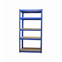 Genérico - Estante De Acero Azul Y Mdf 180X90X40Cm Soporta Hasta 875Kg