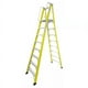 thumbnail image 1 of Escalera Industrial Plataforma Fibra De Vidrio 8 Peldaños Amarilla, 1 of 3