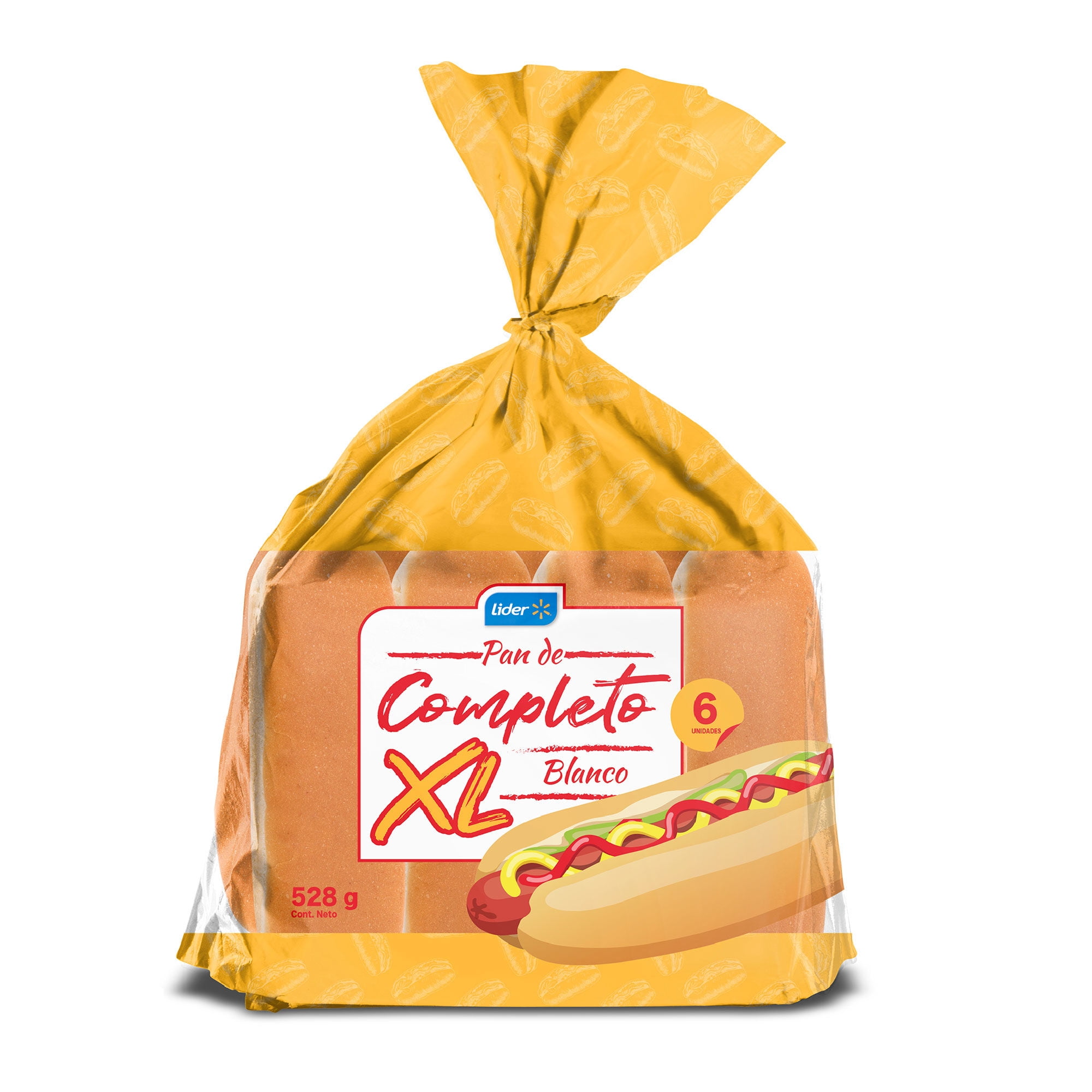 Pan De Completo Blanco Xl 6 Un 528 g Lider