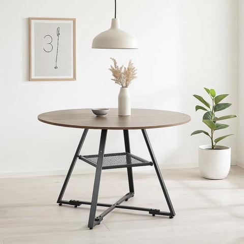 Pandalino - Mesa De Comedor Redonda Clifton D120 Cm | Diseño Industrial Rústico