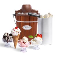 Máquina Para Hacer Helados Nostalgia Electric Old Fashioned 6L De Madera Oscura