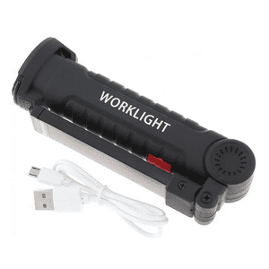 Genérico - Linterna Táctica Led Cob Recargable De Luz Trabajo Colgante Linterna Negro