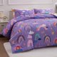 thumbnail image 4 of Lightwe-ight So-ft 3 Piece R-ainbow Comfort-er Set with 2 Pillo-w Covers Cartoon Lo-ve Hearts Suns -and Stars Bedding Set- for Girls Boy-s Kids Twin Dark Blue, 4 of 5