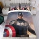 thumbnail image 4 of Capitán América Conjunto de sábanas temático, trío de piezas, cómodo y amigable con la piel, diseño único, regalo de decoración para el hogar para familiares, amigos y fans, 90 cm * 190 cm, 4 of 6