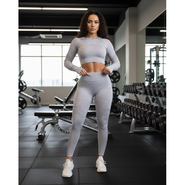 Conjunto Deportivo Mujer Pre Lavado Fitness Yoga Premium
