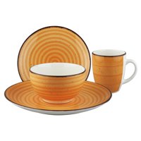 Juego De Vajilla Cerámica 16 Piezas Naranja Fantuzzi