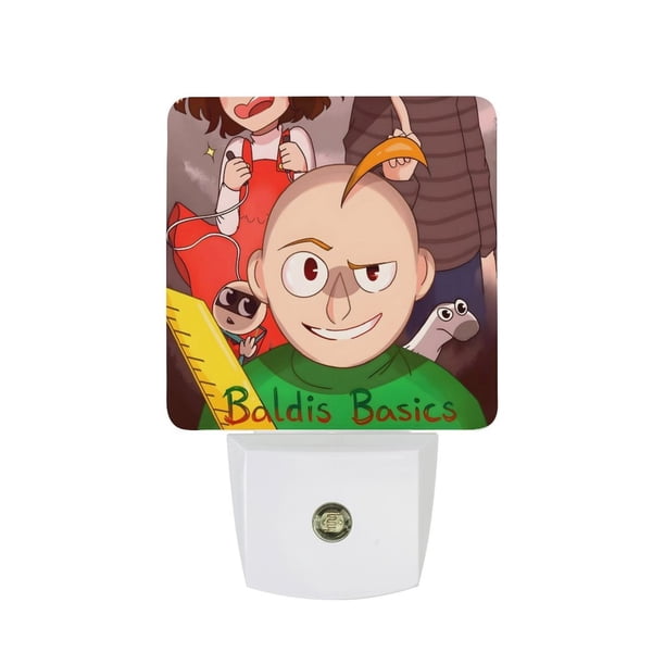 Baldi's Basics / Lo Básico de Baldi Luz nocturna LED con sensor de anochecer a amanecer para dormitorio, baño, pasillo, escaleras - Lámpara LED nocturna de enchufe, 0.5W - 1 pieza