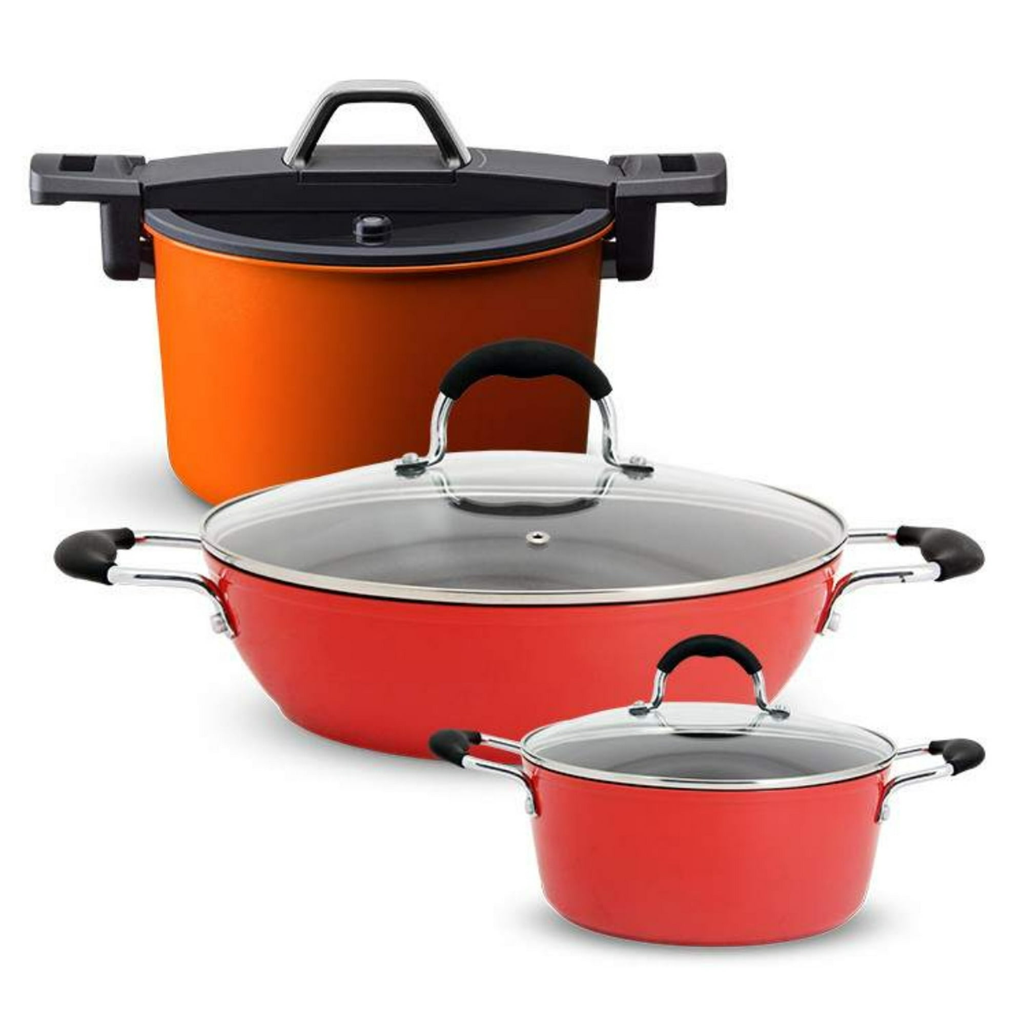 Pack Cacerola 24 Cm, Arrocera 28 Cm Y Olla Semi Express Bohlier