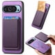 thumbnail image 5 of Funda de Cuero Magnética con Tarjetero para Google Pixel 9 Cubierta Delgada Morado, 5 of 5