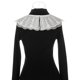 thumbnail image 3 of INSPIRE CHIC Cuello Falso Desmontable, Mini Capa de Cuello con Bordado Semitransparente, Cuello de Gorguera Falso para Blusa Talla Única Blanco-7, 3 of 5