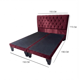 thumbnail image 2 of Cama Europea 2 plazas con Respaldo y bases divididas tapizada en Felpa Burdeo Oscuro, 2 of 4