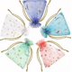 thumbnail image 3 of suxuMhao Bolsas de Regalo de Decoración, 100Pzas Bolsas de Organza Blancas con Cordón, Bolsas de Organza Transparentes de 3.9x5.9in Estilo de Estampado en Caliente para Joyería, Dulces, Pequeños, 3 of 4