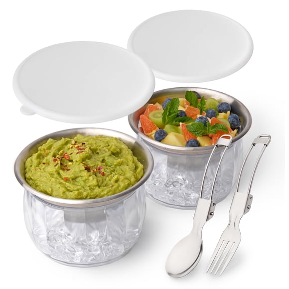 Tazón para dip The Useful Co. 567 ml paquete de 2 con tapa