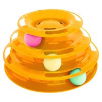 Total Click - Juguete Interactivo 3 Niveles Con Pelotas Para Gato Mascotas