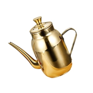 Bothyi - Dispensador De Aceite De Acero Inoxidable Con Pico Largo, Recipiente Para Aceite Para Cocinar En El Hogar, Dorado, 300 Ml