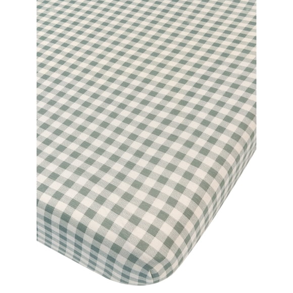 Sabana Ajustable Cuna Jersey 400 Hilos Gris Plaid
