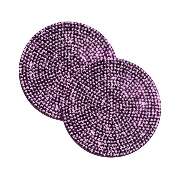 2 posavasos para portavasos de coche, posavasos con diamantes de imitación brillantes, posavasos para coche, la mayoría de los coches, alfombrilla de , Rosado 70x70cm