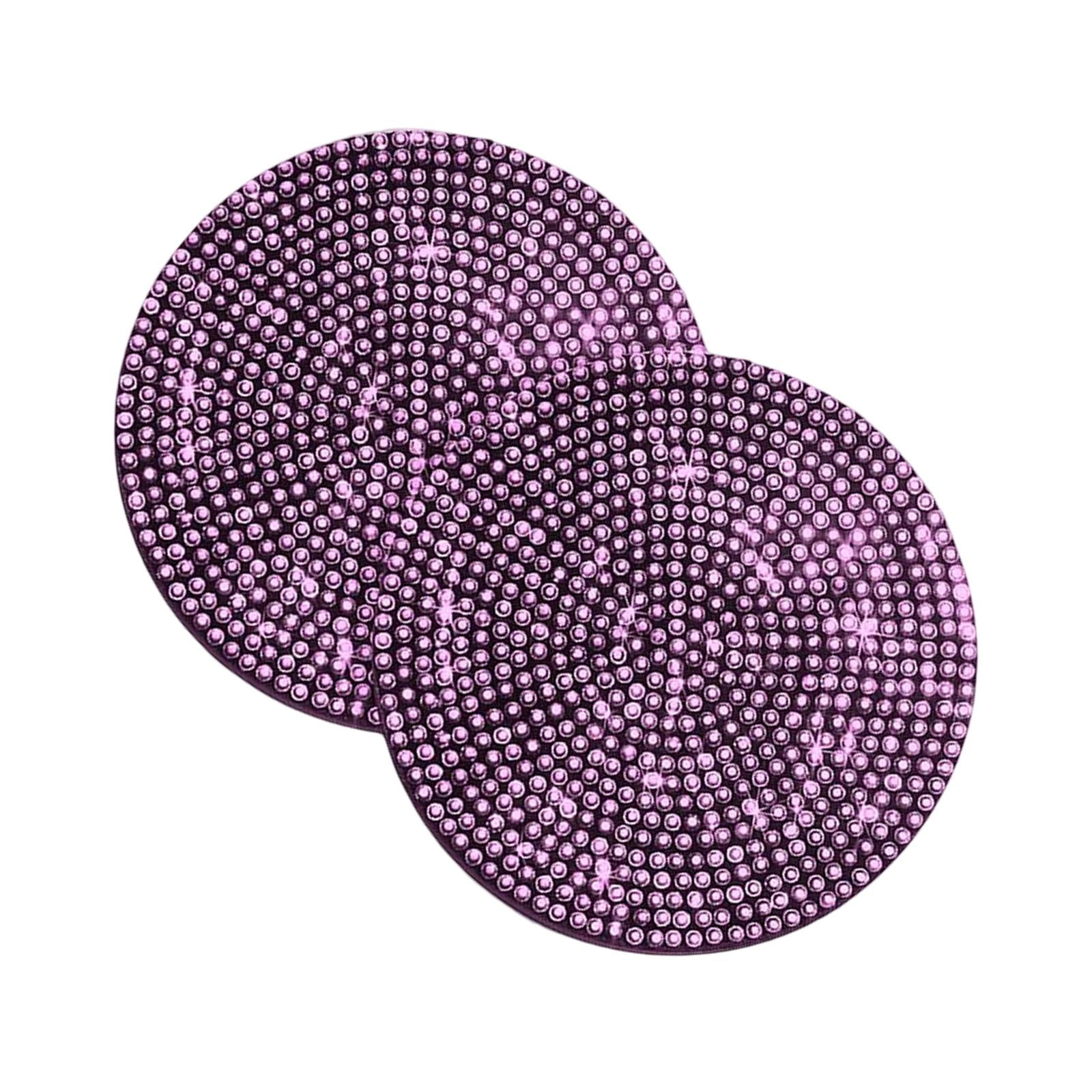 Magideal - 2 Posavasos Para Portavasos De Coche, Posavasos Con Diamantes De Imitación Brillantes, Posavasos Para Coche, La Mayoría De Los Coches, Alfombrilla De , Rosado 70x70cm