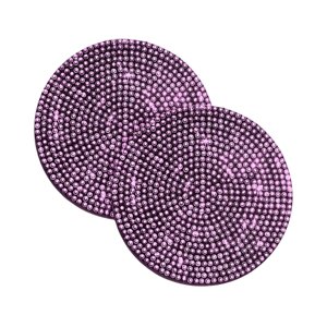 Magideal - 2 Posavasos Para Portavasos De Coche, Posavasos Con Diamantes De Imitación Brillantes, Posavasos Para Coche, La Mayoría De Los Coches, Alfombrilla De , Rosado 70X70Cm