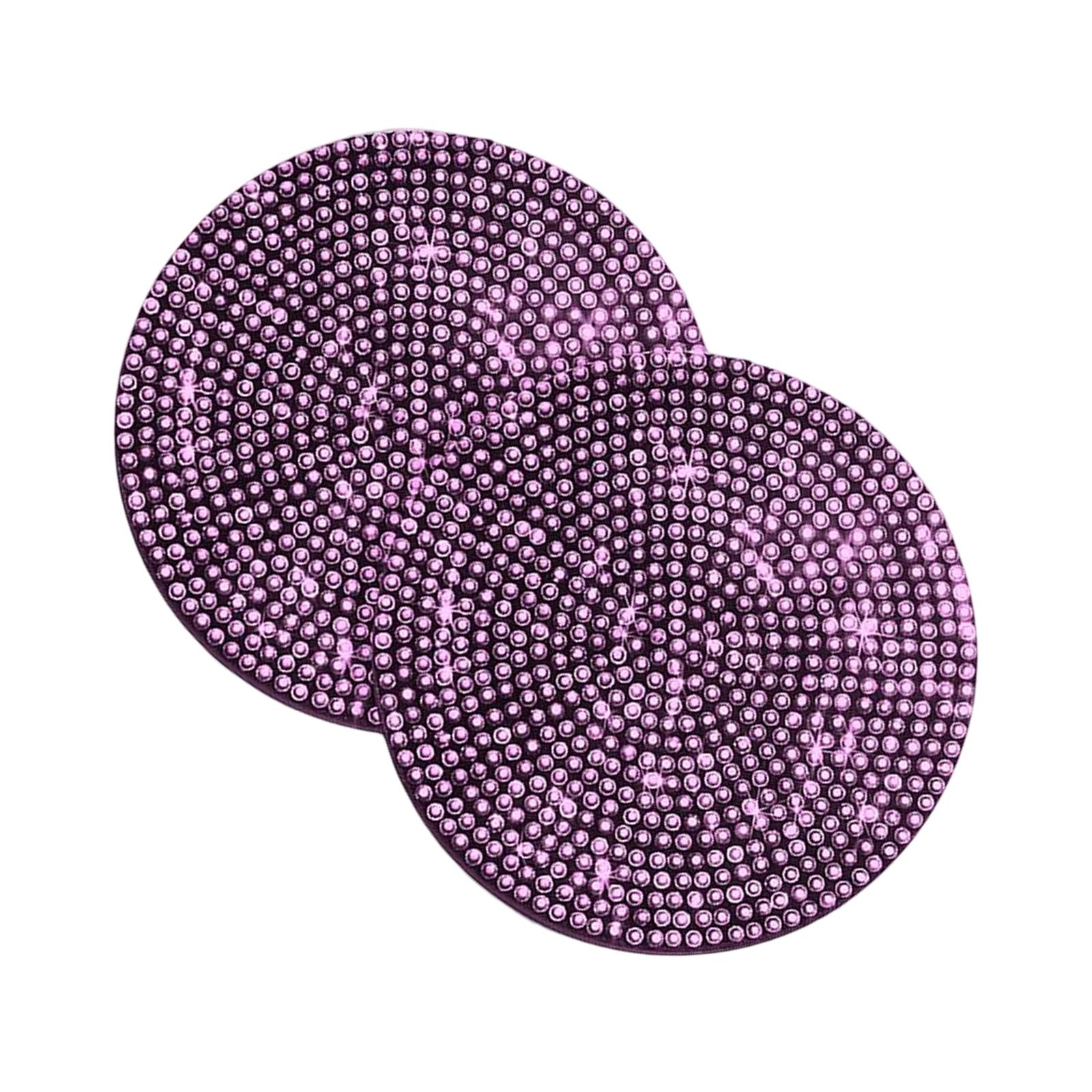 Magideal - 2 Posavasos Para Portavasos De Coche, Posavasos Con Diamantes De Imitación Brillantes, Posavasos Para Coche, La Mayoría De Los Coches, Alfombrilla De , Rosado 70X70Cm