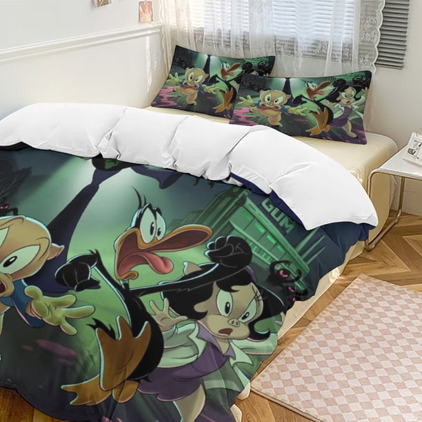 Looney Tunes Cartoons 3-Piece Bedding Set Soft Warm And Comfortable Bed Set