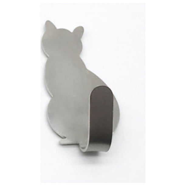 1pc Rustproof Stainless Steel Cat Wall Hooks for Home, Kitchen, and Bathroom - Cute Adhesive Key and Towel Holder