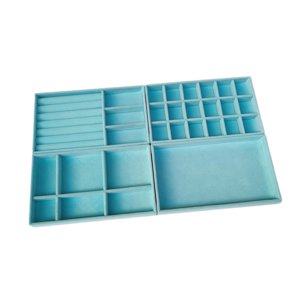Ioensy - 4 Uds Bandejas De Joyería Organizador Multiusos Ahorro De Espacio Para Anillo Pulsera Azul