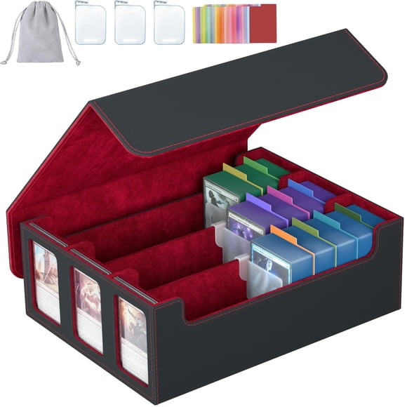 Caja organizadora para cartas coleccionables SENVINI de 3 filas, 2400+ cartas
