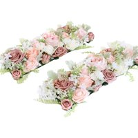 Magideal - 2 Uds., De Mesa Floral Artificial, Centro De Mesa, Guirnalda, Guirnalda Colgante, Arco De Boda, Flores Para Jardín, Decoración Del Banquete De Rosado