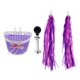thumbnail image 2 of Niños Niñas Bicicleta Cesta Delantera Niñas Scooter Bicicleta Manillar Hooter Streamer Morado, 2 of 5