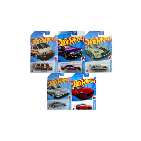 Cars Hot Wheels J-Imports fundidos a presión, colección japonesa de 5 unidades
