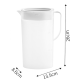 thumbnail image 2 of Xiao Hua Olla de Plástico Transparente con Tapa, Apta para Lavavajillas y Lavable, Adecuada para Bebidas Calientes y Frías, Entretenimiento en Interiores y Exteriores - Blanca - Grande 2L, 2 of 2